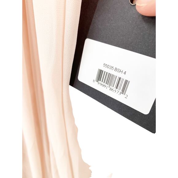 MAC DUGGAL Dress Size 4 Evening Gown Blush Pink NEW High Neck Chiffon - Picture 6 of 9